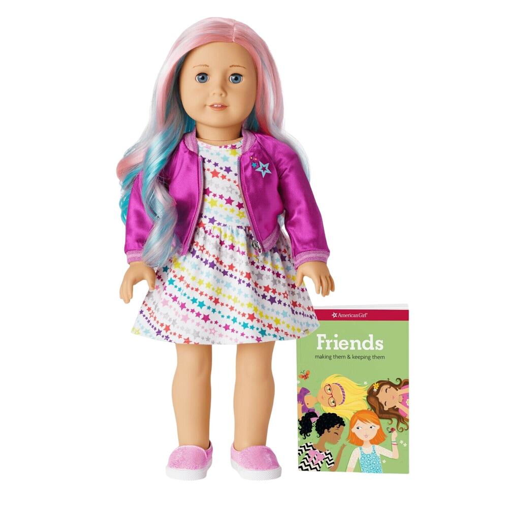 American Girl Doll 88 Cotton Candy Pink Hair Dress Bomber Jacket Panty Shoes Box